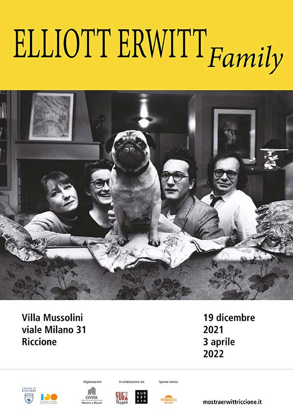 Locandina mostra Elliott Erwitt Family a Riccione