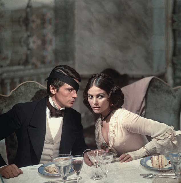 Alain Delon e Claudia Cardinale sul set del film il Gattopardo