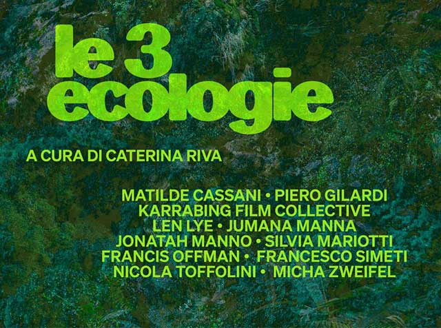 locandina con scritte in verde chiaro su sfondo verde scuro