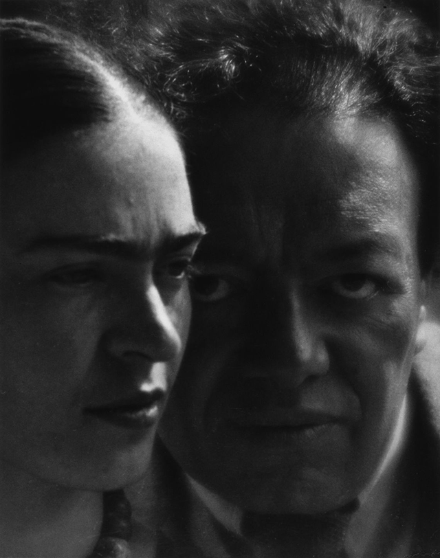 Frida Kahlo Diego Rivera Padova foto in bianco e nero di primi piani di Frida Kahlo e Diego Rivera