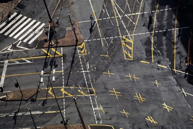 Franco Fontana Modena foto a colori di strada di New York vista dall'alto